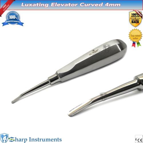 3 Pcs Dental Elevators Curved Luxating Root Tip Surgical Extraction Instruments - Picture 3 of 4