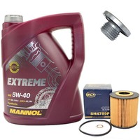 MotoröL Set 5W-40 5 Liter + ÖLfilter SH 4789 P + Schraube FüR BMW 3Er 5Er X5 E39