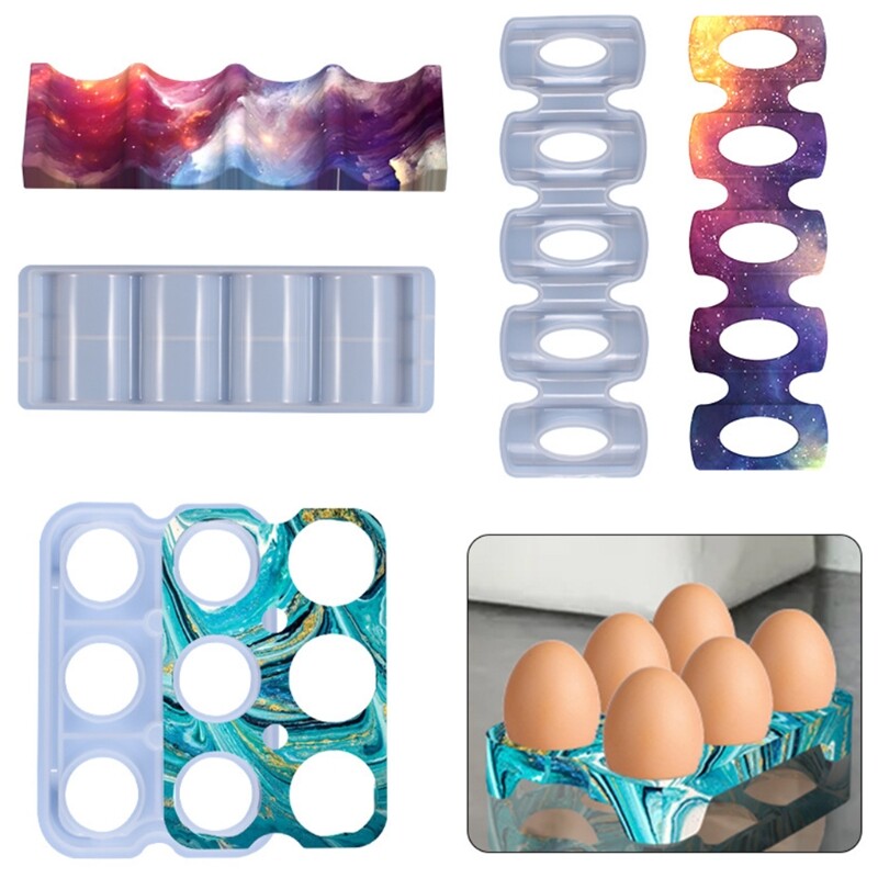 Crystal Epoxy Resin Mold Beverage/Eggs/Wine Bottle Storage Rack Silicone Mould