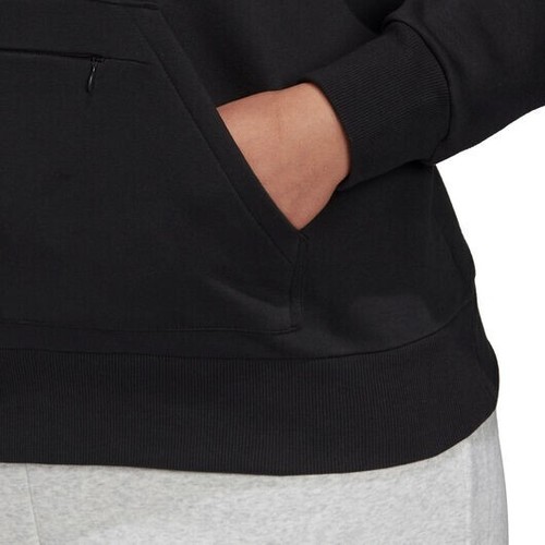 adidas Badge of Sport Pullover Fleece Hoodie PLUS SIZES Black RRP £50 GC6929 - Picture 6 of 10