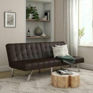 Details About Brown Convertible Tufted Faux Leather Futon Sofa Sleeper Bed Couch Furniture Ne Details About Brown Convertible Tufted Faux Leather Futon Sofa Sleeper Bed Couch Furniture Ne
