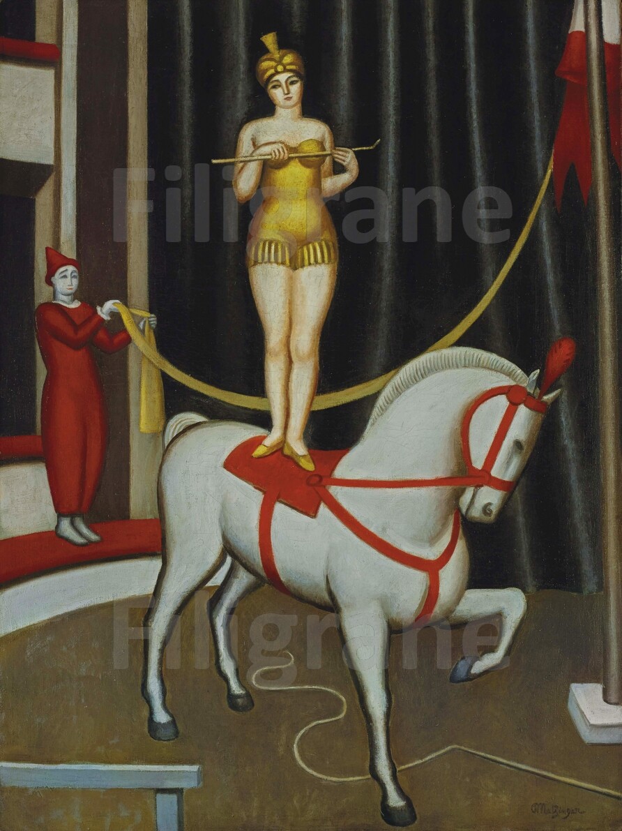 Tableau acrobate sur cheval 50x70cm : affiche décoration murale et reproduction d'art