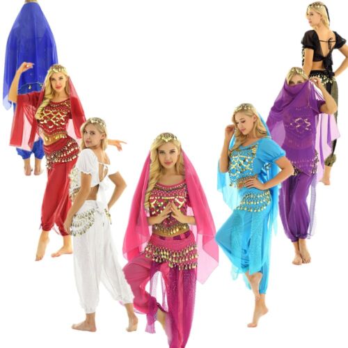 Damen Tanzbekleidung Laterne Kostüm Harem Outfit Cosplay Tanz Schal Bauch Sets - Bild 4 von 139