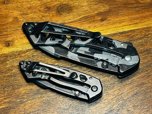 Buck Bones 869, 870 Camo Partially Serrated Tactical Folding Knife (Lot of 2) - Picture 5 of 14