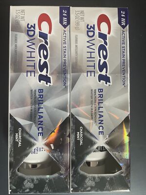 Crest 3D White Brilliance Charcoal Mint Fluoride Toothpaste 3.5 oz (2 Pack)