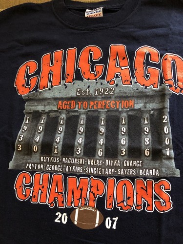 Vintage Boys size L Chicago Bears 2007 Champions Aged to Perfection t-shirt - Picture 2 of 3