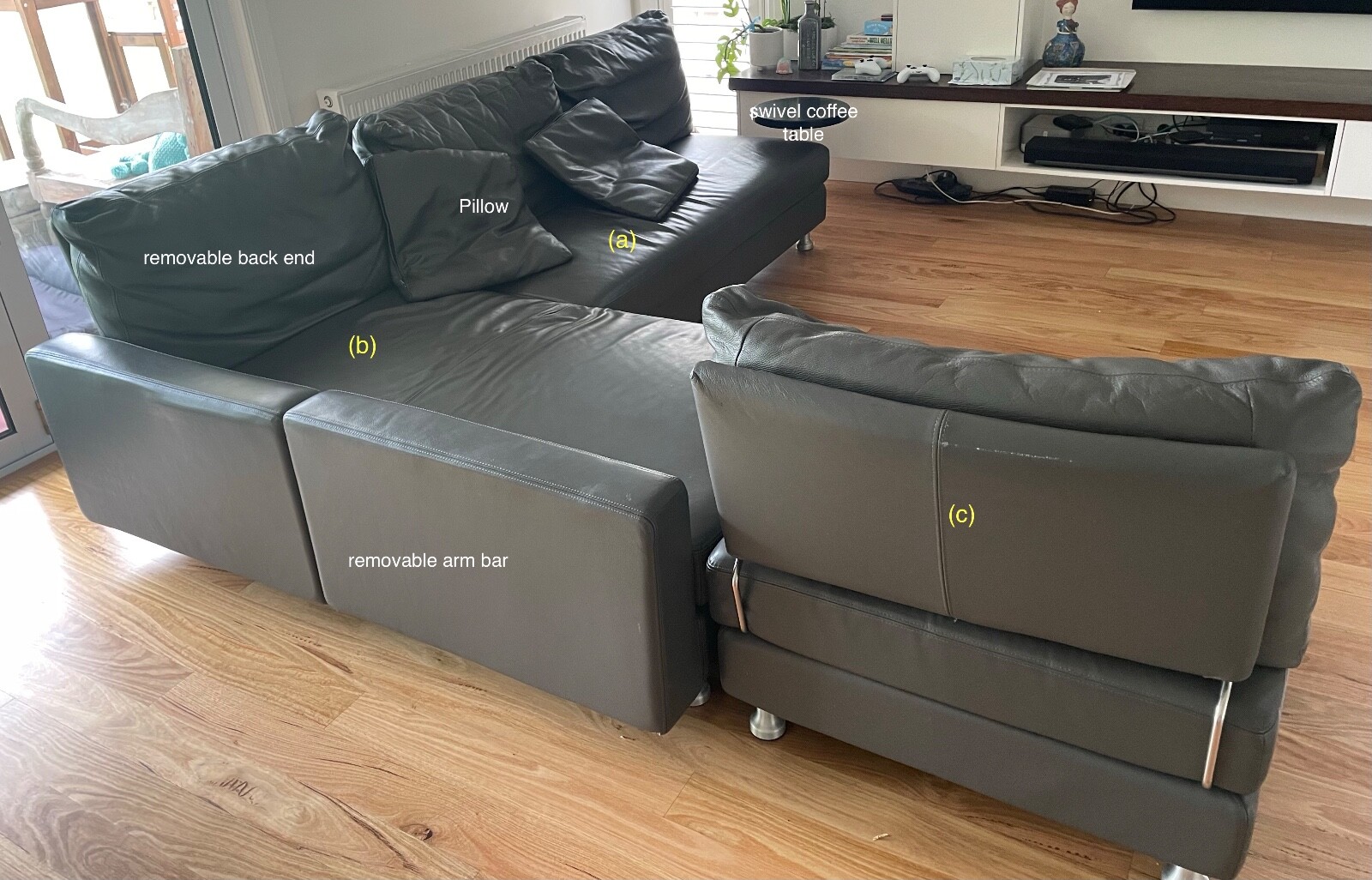 King Furniture Delta Modular genuine leather lounge sofa 3163 eBay