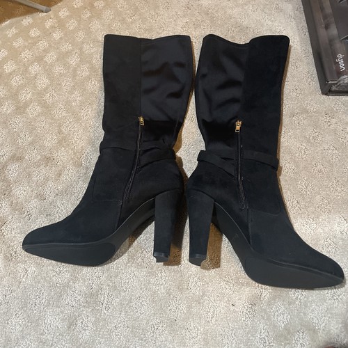 BEBE Barya Black Faux Suede Boots. Sz 10. NEW! - Picture 9 of 12