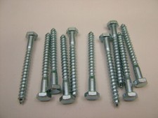 Hexagon head wood screw coach screw M6 x 60 Pack of 10, big quantity discounts