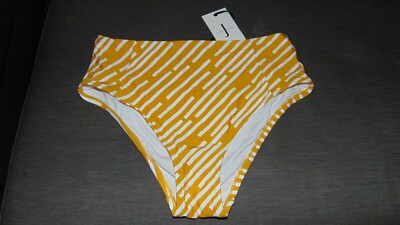 Jasper Conran Bikiniunterteil 'Tablettstreifen' Druck hoch tailliert 10 gelb MixBRANDNEU MIT ETIKETT