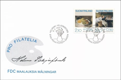 Helene Schjerfbeck Popular Paintings Pro Filatelia Finland Mint FDC 1991