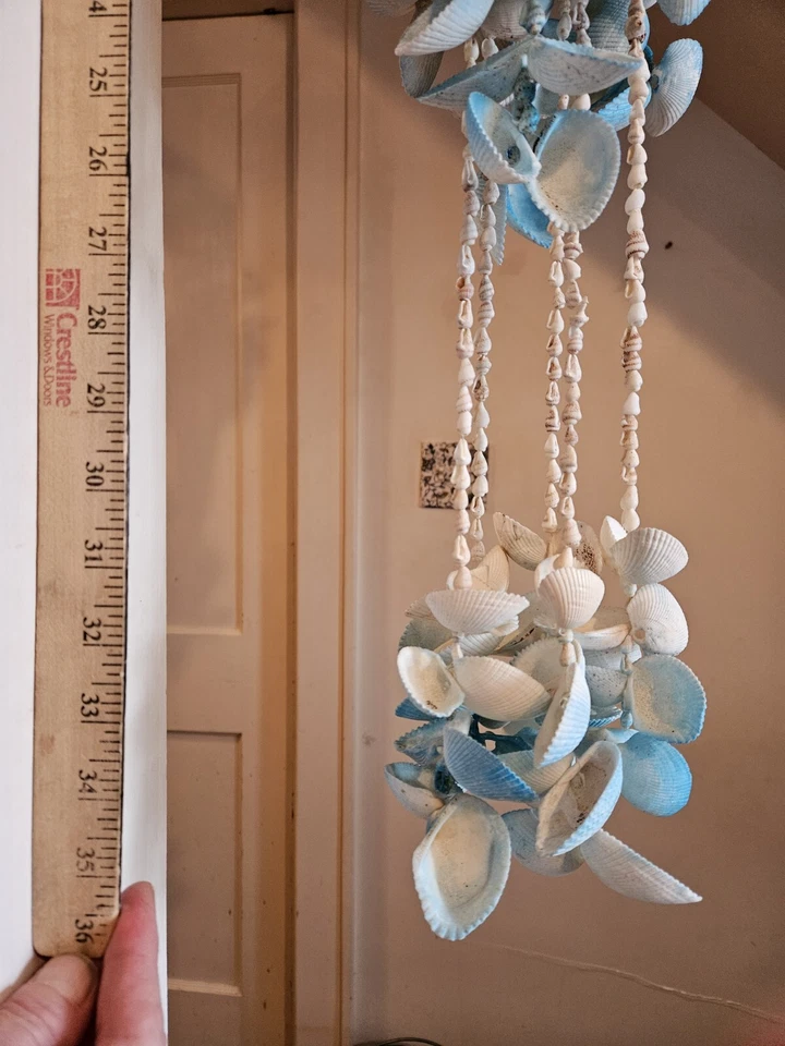"Campanas de viento móviles colgantes de colección para playa decoración del océano 36"" azul años 70-80 boho" Foto 4 de 4