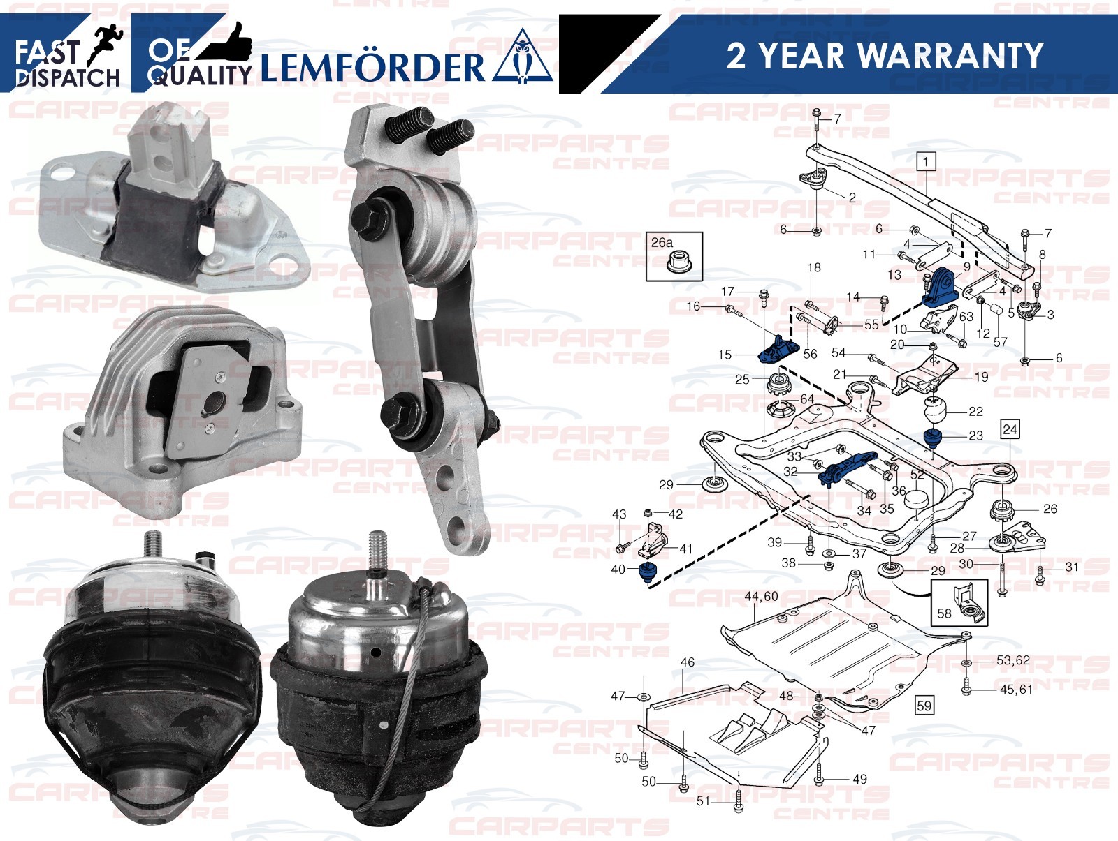 FOR VOLVO S60 V70 XC90 FRONT REAR ENGINE MOUNTINGS MOUNTS 5 PIECE KIT