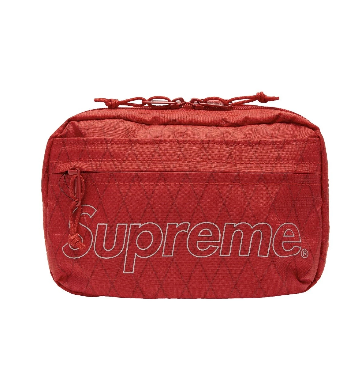 Sac bandoulière rouge Supreme New York FW 18 avec logo réfléchissant flambant neuf