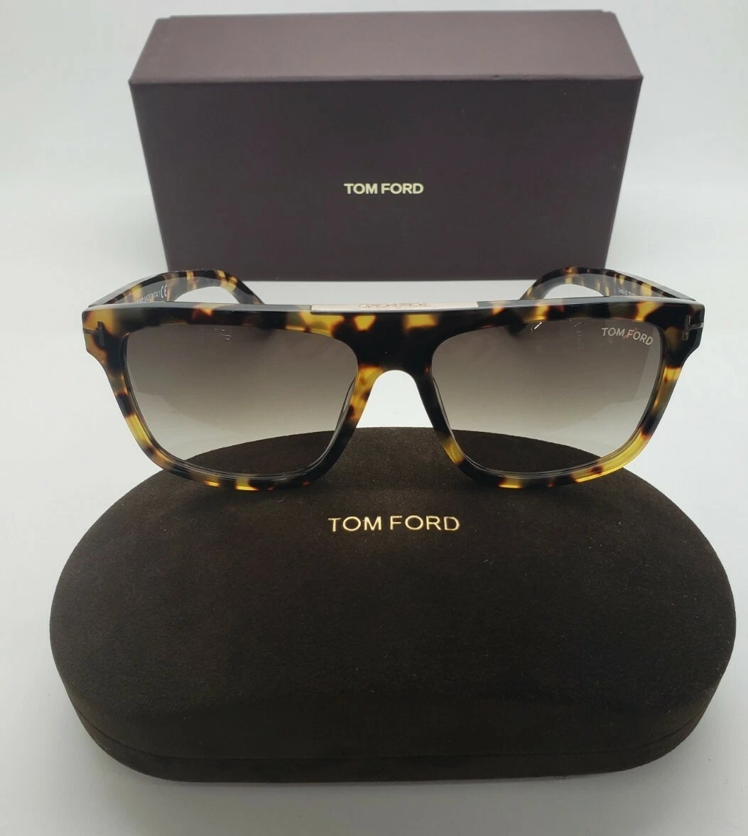 TOM FORD CECILIO 2 0628 56K Men Large Square Sunglasses BROWN HAVANA ROVIEX  GREY EUR 157,82 - PicClick IT