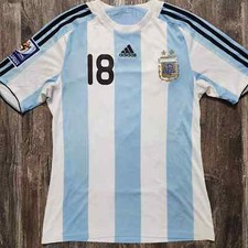 2008 Adidas Argentina Home Soccer Jersey Lionel Messi Men S Conmebol Qatar
