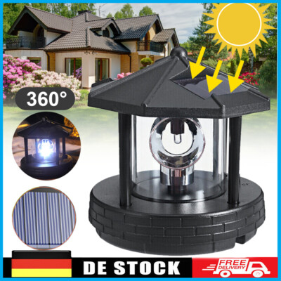 Solar Ersatzkopf für Deko Leuchtturm Rundum Leuchtfeuer Solarkopf 360° Deko DHL