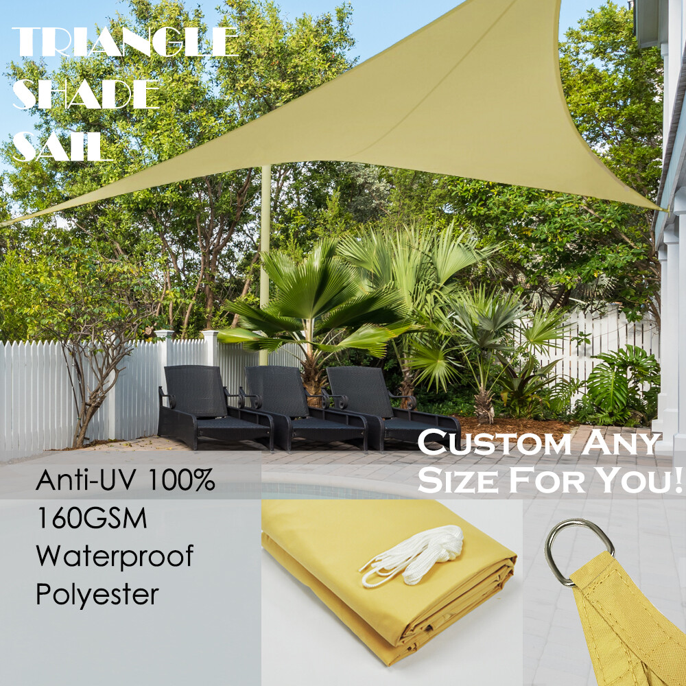 Triangle Waterproof Sun Shade Sail UV Block Canopy Cover Awning Shelter In Sand - Foto 12