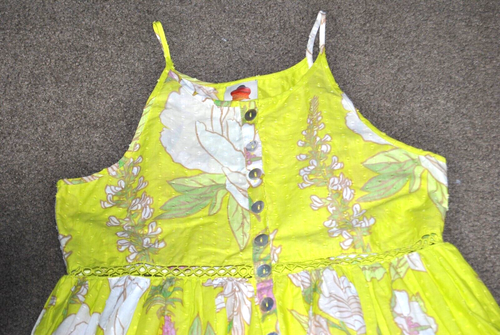 NWOT FARM RIO Yellow Neon Garden Cotton Midi Dress Women's Size M $245 - Picture 8 of 13