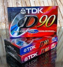  3 TDK D90 Normal Bias IEC I Type I 90 Min. Cassette Tapes JAPAN  New/Sealed