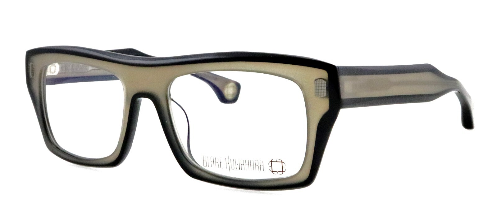 New BLAKE KUWAHARA Chambers Ghost 50mm Beige Clear Black Eyeglasses Frames Japan
