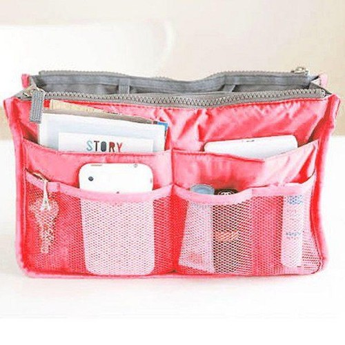 Bag Dual Insert Multi Function Handbag Make Up Bag Travel Organizer Bag FB - Picture 10 of 19