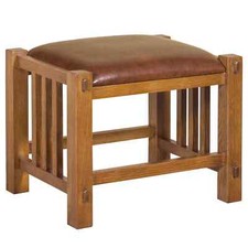 MISSION SPINDLE STOOL - QUARTER SAWN OAK & LEATHER - Michael's Cherry on The Hot Collector