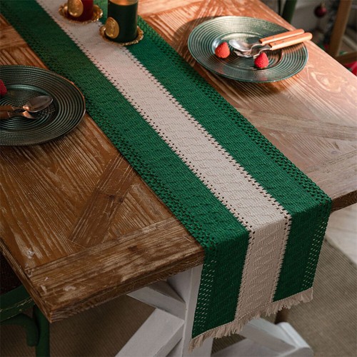 Tassel Table Runner Placemat Dining Room Table Cloth Cover Christmas Party Decor - Picture 19 of 45