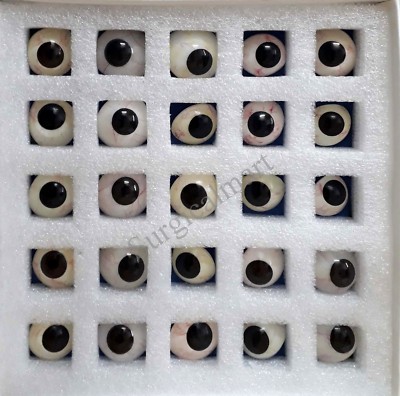 Realistic Human Eyes Artificial Prosthetic Natural Black & Brown 25 Pcs Mix Eyes