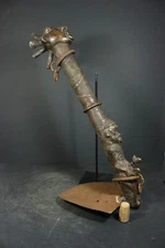 African Bronze Prestige Chief Scepter Hoe, LOBI, Burkina Faso TRIBAL ART CRAFTS