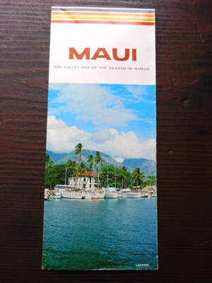 1966 HAWAII VISITORS BUREAU MAP OF MAUI