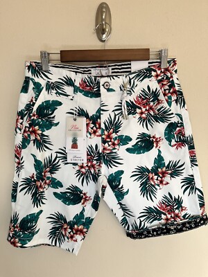 NWT Denim & Flower Ricky Singh Men's Power Stretch Floral Shorts