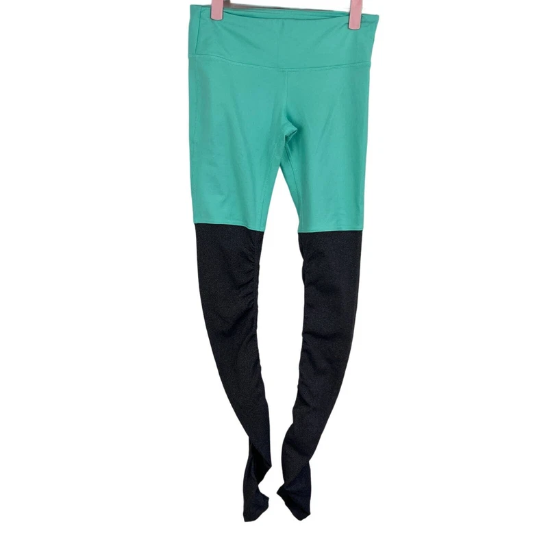 alo-yoga goddess ribbed turquoise leggings
