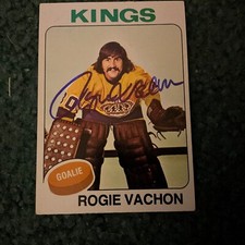 Autographed  1975-76. Topps ROGIE VACHON    HOF       #H-1