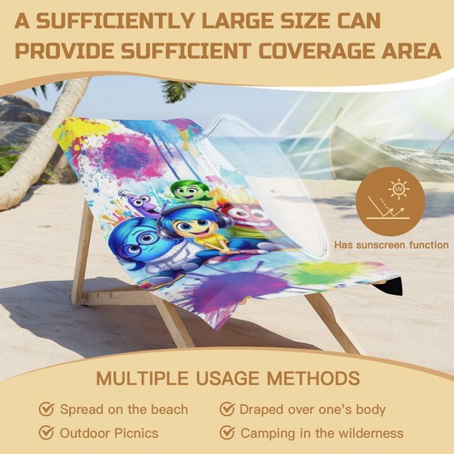 Inside Out Beach Towel 30"x60" Quick Drying Microfiber Gift for Girls Boys - Bild 3 von 7
