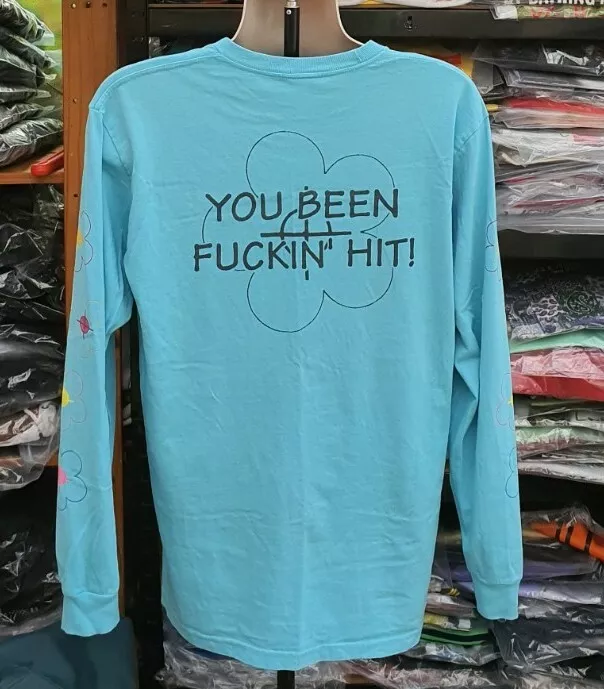 T Shirt Lunga A Maniche Lunghe Light Blue Di Supreme SS17 Con Fiori Grandi L