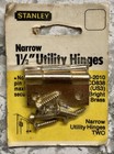 Stanley Narrow 1.5” Utility hinges - Bright Brass - Pack of Two (New In Box)