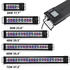 hygger LED Multi Color Aquarium Fish Tank Light Bar Extendable 18 24 30 36 48"