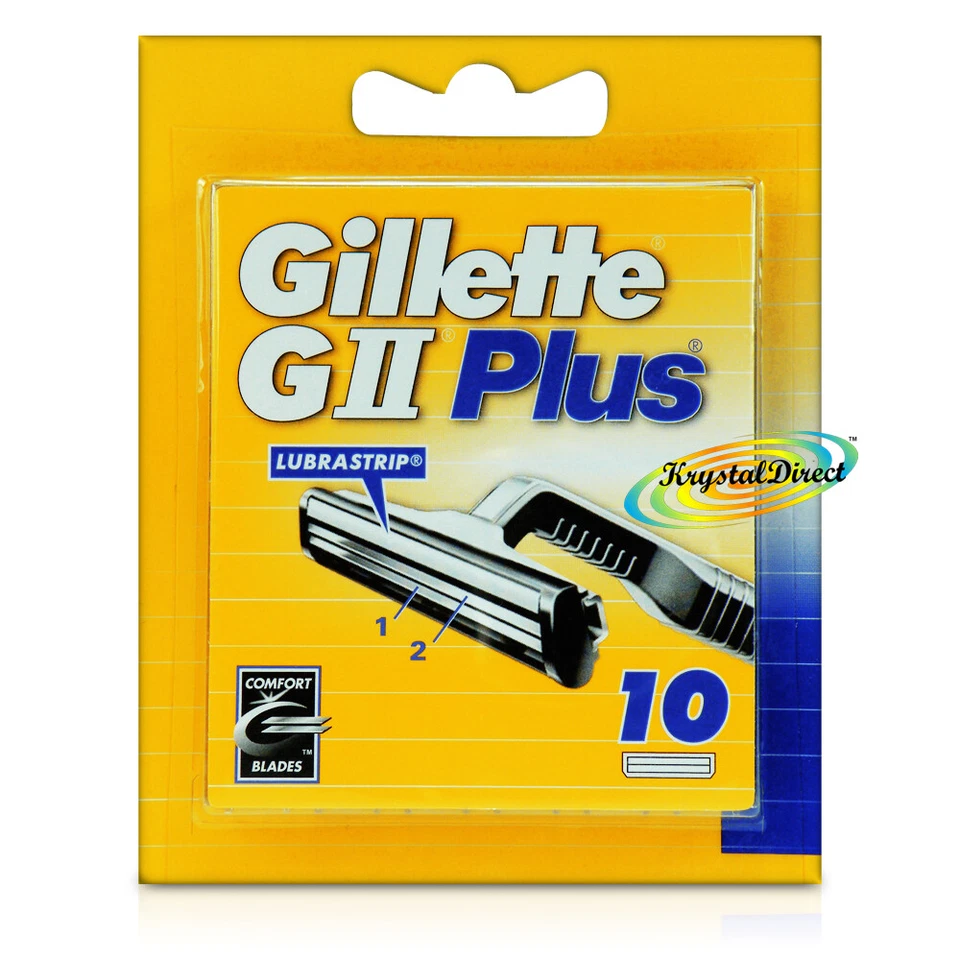 Gillette G2 Plus Pack of 10 Replacement Razor Comfort Blades 100% Genuine