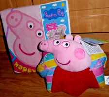 Image of Peppa Pig be happy size SINGLE Duvet Cover Bedding Set & HEAT CUSHION SLEEP AID