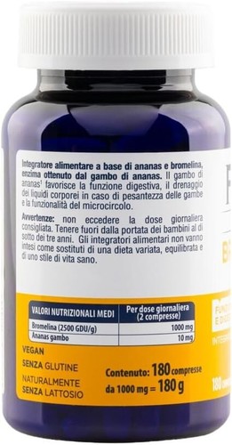 FRAU Bromelina Strong 180 Compresse 1000 mg | Integratore Drenante Digestione - Foto 3 di 6
