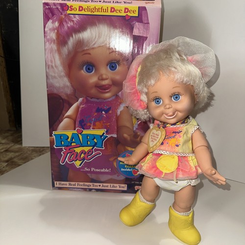 Vintage 1990 Galoob Baby Face Doll #8 So Delightful Dee Dee W/Box Rare