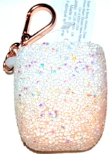 Bath Body Works Hand Sanitizer pocketbac Holder SUNSET SPARKLE Keychain Clip