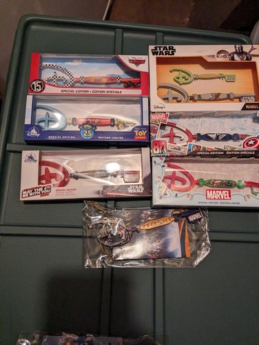 Disney Store Collectible 8 Key Lot - Cars -Star wars - Toy Story -Eternals mouse - Picture 3 of 4