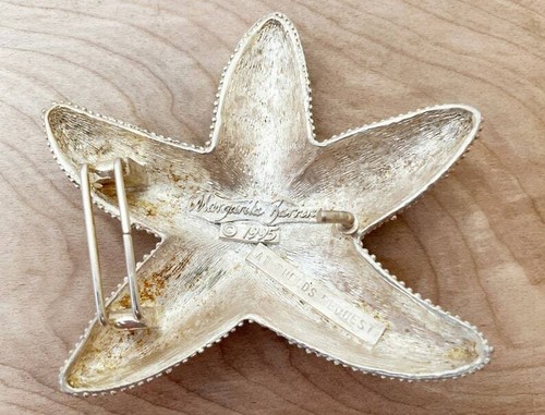 Fibbia per cintura Margarita Barrera argento stelle marine/marcata:1995 su richiesta tweed - Foto 5 di 8