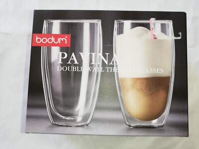 NEW Bodum Pavina Double Wall Glasses 450ml Set 2pce Australia