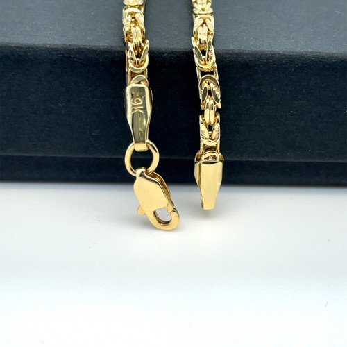 9ct Solid Yellow Gold 2mm Byzantine King Chain Necklace 16 18 20 22 24 Inch New - Picture 7 of 15