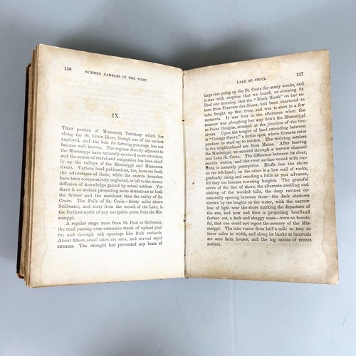 Summer Rambles in The West, Elizabeth Fries Ellet 1853 1st Ed Leather Bound HC - Foto 10 di 16