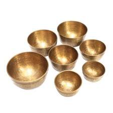 7Pcs/set Brass Nepal Handmade Tibet Buddha Sound Bowl Yoga Meditation Chanting