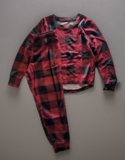 MUK LUKS Children's Size 10/12 Knit Red/Black Buffalo Plaid Pajama Set A459855